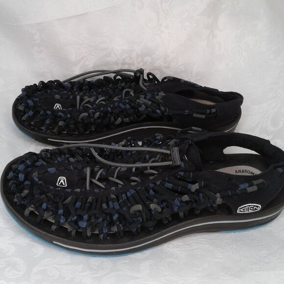 KEEN UNEEK Black Blue Paracord Outdoor Sport Sandals Braided EU 41: US 9.5W/8M - Picture 4 of 10